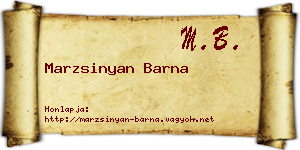 Marzsinyan Barna névjegykártya